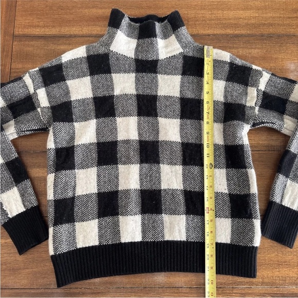 Lauren Ralph Lauren Sweater Womens Medium Black White Buffalo Plaid Soft - Picture 7 of 15